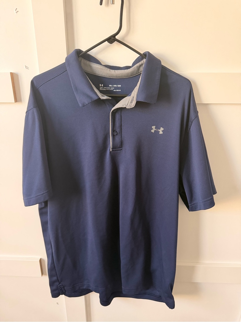 Under Armour Men’s Blue Performance Polo with Gray Trim